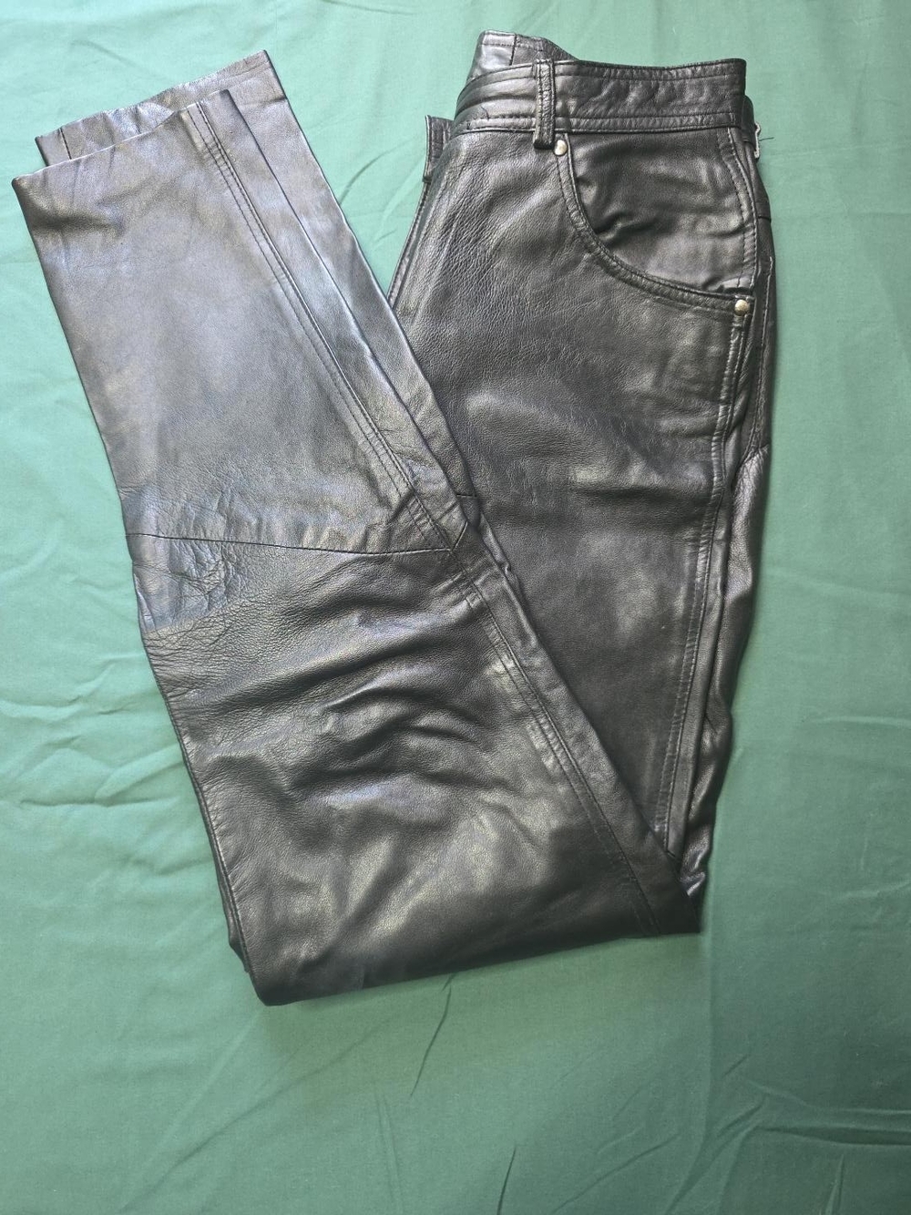 Wilsons Leather Genuine Black Leather Pants Women's Size 6 Straight Leg Y2K